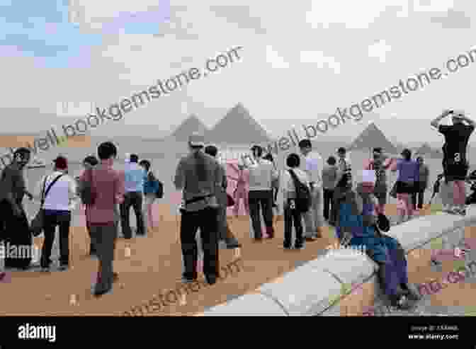 A Group Of American Tourists Posing For A Photograph In Front Of The Pyramids Of Giza. The Innocents Abroad: Original Illustrations