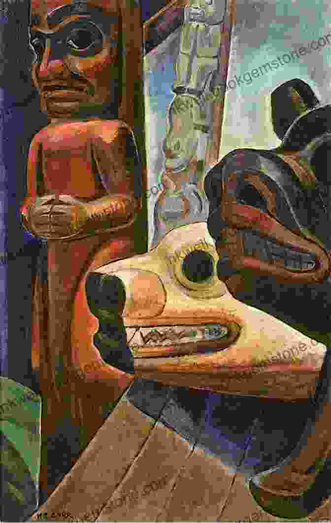 A Painting By Emily Carr Of A Group Of Indigenous People Fishing In A Canoe Afrotopia (Univocal) Emily Carr
