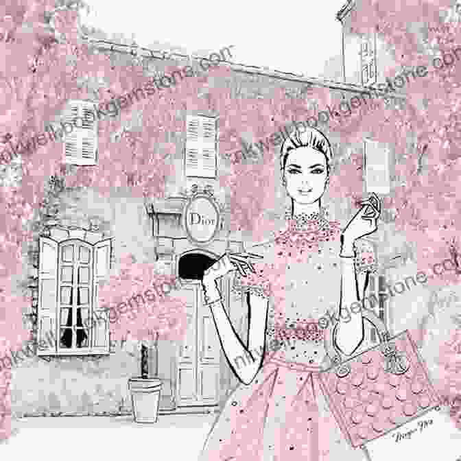 Megan Hess Digital Illustration Of A Woman In A Floral Dress Coco Chanel: The Illustrated World Of A Fashion Icon