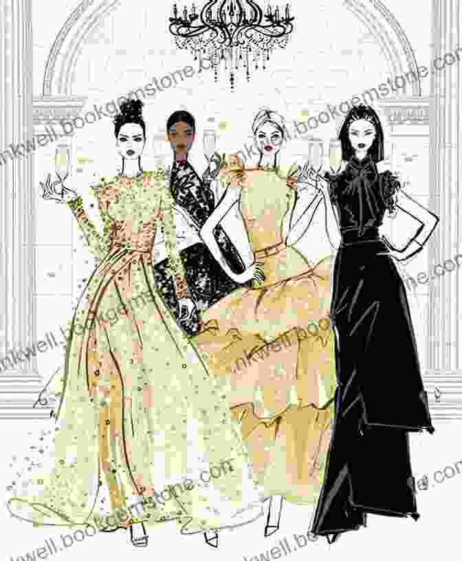 Megan Hess's Illustration Of A Group Of Women In Elegant Dresses, Showcasing The Diversity And Timeless Appeal Of French Fashion Elegance: The Beauty Of French Fashion (Megan Hess: The Masters Of Fashion)